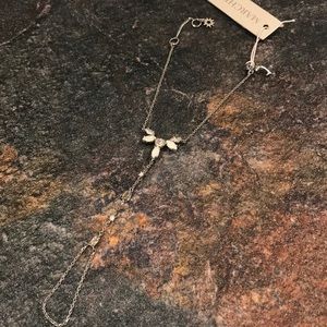 NWT Marchesa silver finger and wrist bracelet